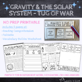 Gravity and Solar System Foldable Notes, Reading Comprehen