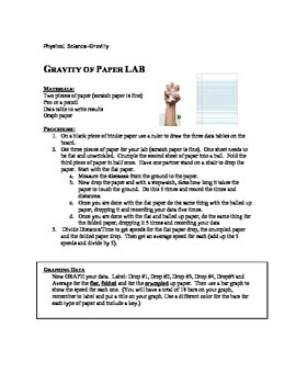 Preview of Gravity of Paper Lab - 8th Grade Physical Science