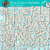 Gray Alphabet Letter Clipart Images: Crayon Effect Clip Ar
