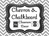 Gray Chevron & Chalkboard Classroom Decor (over 200 pages!