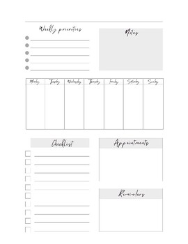 Gray Minimalist Planner Page by Teach Without A Doubt | TPT