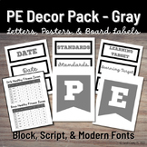Gray PE Decor: Board Letters, Headers, Labels, & Posters
