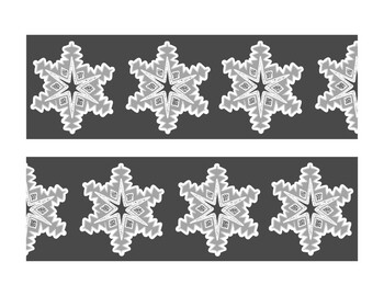 Printable Black and White Snowflake Page Border