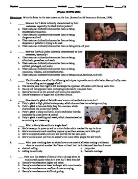 Grease Film 1978 15 Question Multiple Choice Quiz By Bradley Thompson