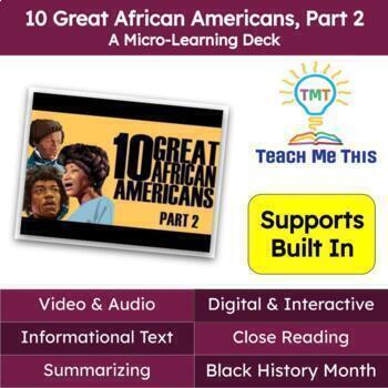 Preview of Great African Americans Part 2 Informational Text Reading Passages & Activities