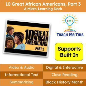 Preview of Great African Americans Part 3 Informational Text Reading Passages & Activities