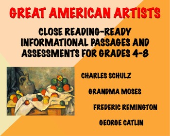 Preview of Great American Artists: Reading Comprehension Passages and Assessments