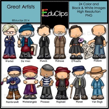 Preview of Great Artists Clip Art Set {Educlips Clipart}