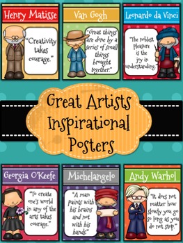 Preview of Great Artists Posters l Inspirational Quotes | Distance Learning