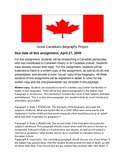 Great Canadians Biography project