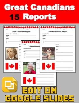 Preview of Great Canadians Reports (Editable in Google Slides)
