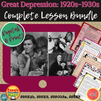 Preview of Great Depression: 1920s-1930s: HUGE LESSON BUNDLE ｜DIGITAL & Print