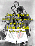 Great Depression 1930s Primary Source Worksheet: Bonnie and Clyde