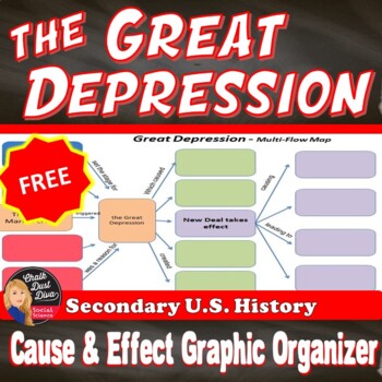 Preview of Great Depression | Cause & Effect Graphic Organizer | FREE! | U.S. History