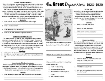Great Depression: Causes by Fun With History | Teachers Pay Teachers