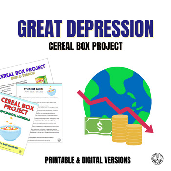 Preview of Great Depression Cereal Box Project: Printable & Digital Resource