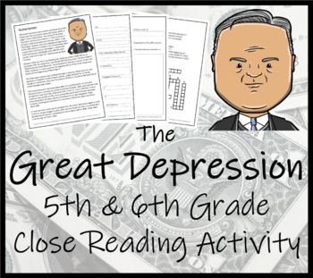 Preview of Great Depression Close Reading Comprehension Activity | 5th Grade & 6th Grade