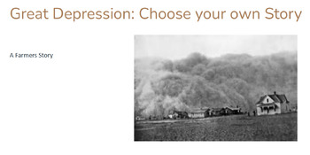 Preview of Great Depression Creative Writing Choose your own Story