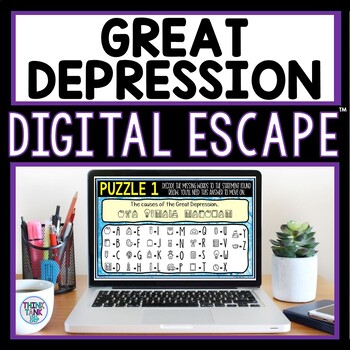 Preview of Great Depression DIGITAL 360 Escape Room