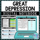 Great Depression DIGITAL Interactive Notebook | Choice Boa