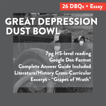 Preview of Great Depression/Dust Bowl - Social History - Read & Write Critically