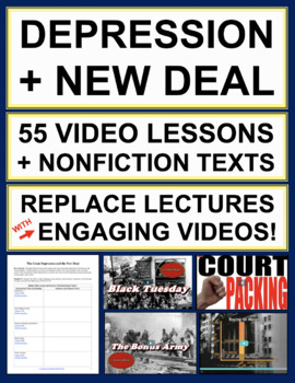 Preview of Great Depression, Dust Bowl and New Deal Complete Unit | Printable & Digital