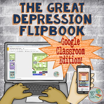 Preview of Great Depression Flipbook for Google and One Drive Distance Learning