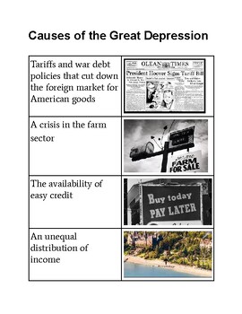 Preview of Great Depression Graphic Organizer