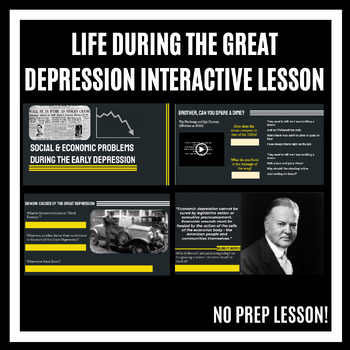 Preview of Great Depression: Hoover, Social, and Economic Problems- NO PREP Lesson