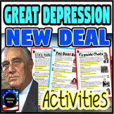 Great Depression New Deal Activities Worksheet Reading Com