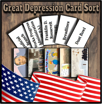 Preview of Great Depression/ New Deal Card Sort, TEK Aligned, STAAR REVIEW