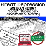 Great Depression New Deal I Cans Self Assessment Mastery A
