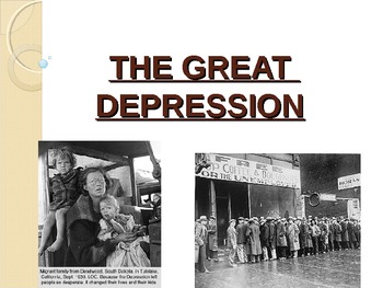 Preview of Great Depression Power Point- 41 slides