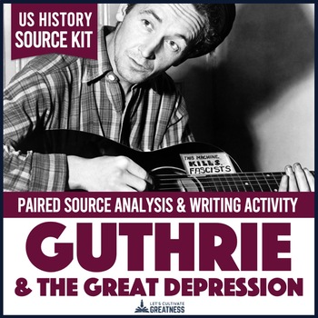 Preview of Great Depression Guthrie Primary Source Writing Activity Print & Digital
