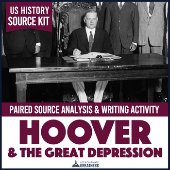Preview of Great Depression Hoover Primary Source Writing Activity Print & Digital