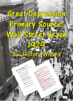 Preview of Great Depression Primary Source: Wall Street Crash 1929