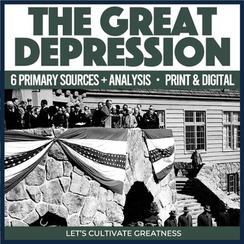 Preview of Great Depression Primary Sources Activity Analysis Worksheets 6-Pack