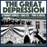 Great Depression Primary Sources Activity Analysis Workshe