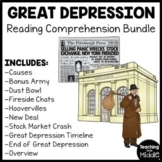 Great Depression Reading Comprehension Worksheet Bundle U.
