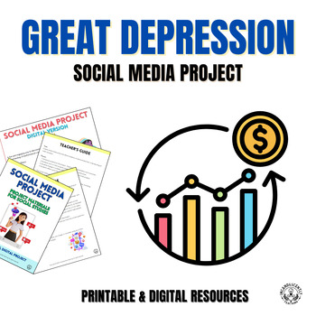 Preview of Great Depression Social Media & Gallery Walk Project with Digital Resources