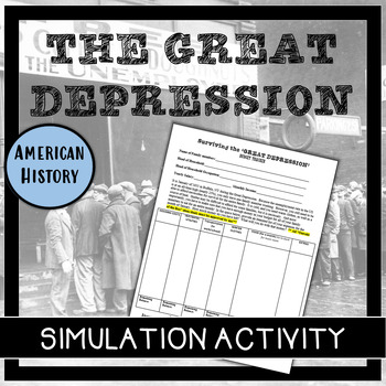 Preview of Great Depression- "Surviving the Depression" Group Simulation Activity