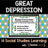 Great Depression Task Cards Boom Cards | Distance Learning