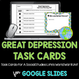 Great Depression Task Cards DISTANCE LEARNING