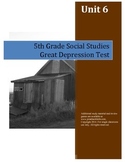 Great Depression Test--5th Grade Social Studies