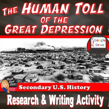 Preview of Great Depression | The Human Toll | WEB QUEST | DISTANCE LEARNING