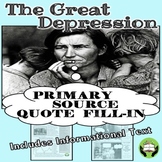 GREAT DEPRESSION HISTORICAL VOCABULARY with PRIMARY SOURCES