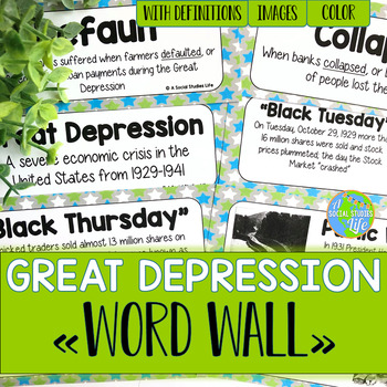 Preview of Great Depression Word Wall