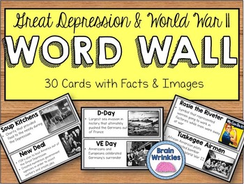 Preview of Great Depression and World War II Word Wall