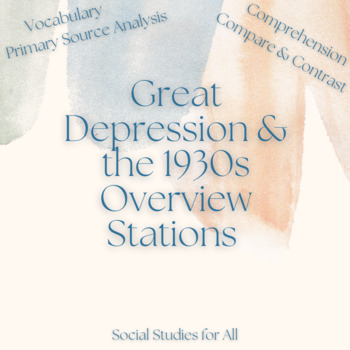 Preview of Great Depression & the 1930s Overview Stations