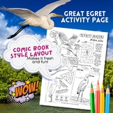 Great Egret - Facts + Coloring + Words Scramble + More!